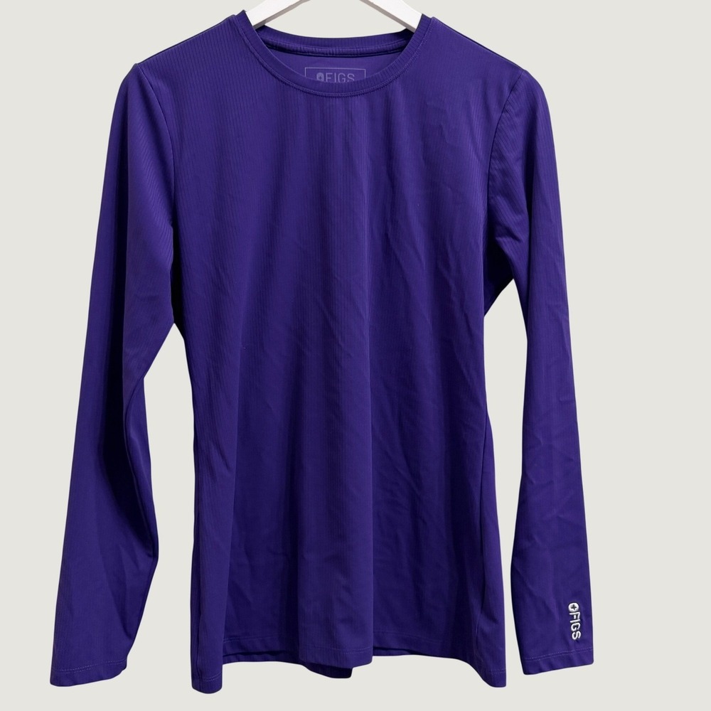 Figs Palmer Ribbed Long-Sleeve Underscrub purple Dark Purple  Size Medium